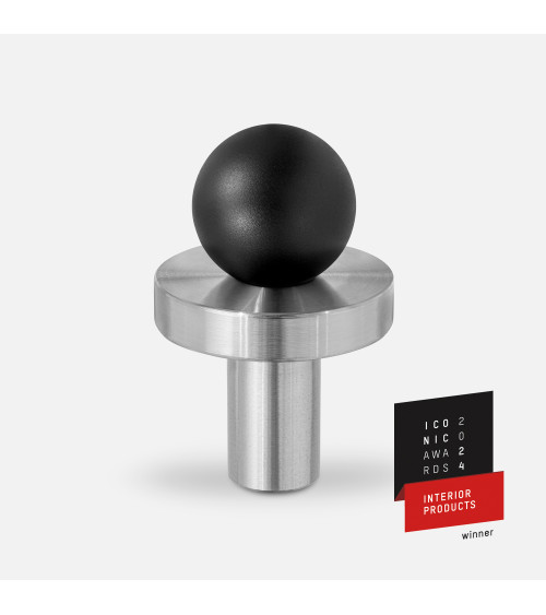 Botón de mueble negro/cromo pulido POLA tirador de diseño