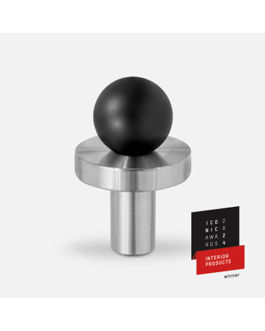 Botón de mueble negro/cromo pulido POLA tirador de diseño