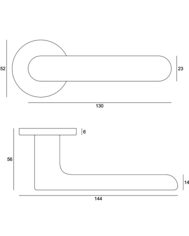 Tirador de puerta Creo con dimensiones