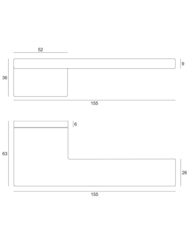 Tirador de puerta Vento con dimensiones