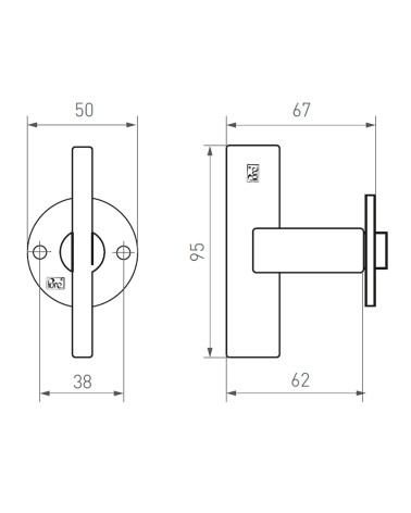 Manilla de Puerta Negra Original Vertical Fabricada en Bronce MILLA tiradores
