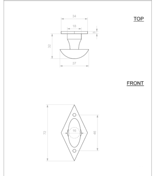 Escudo de puerta CDF llave WC E1100 - herraje de diseño
