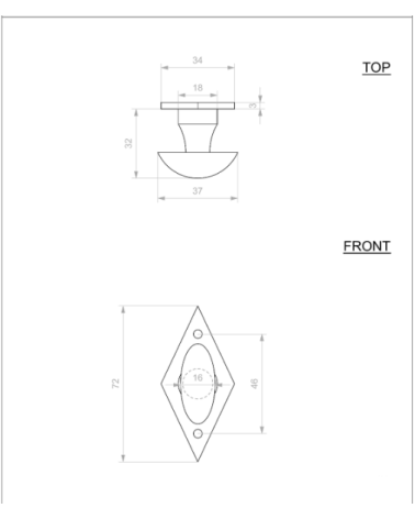 Roseta de puerta CDF llave WC E1100