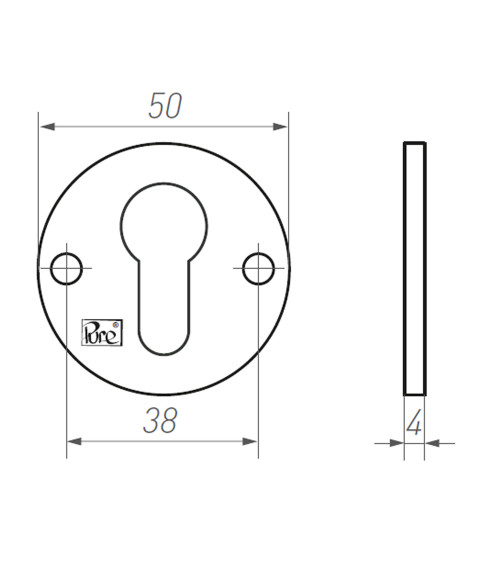 Escudo de puerta CDF llave OB-50