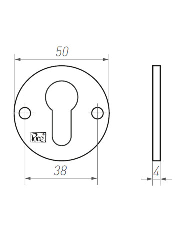 Roseta de puerta CDF llave OB-50