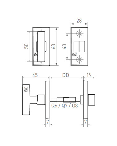 Roseta de puerta q WC-PBTC 1