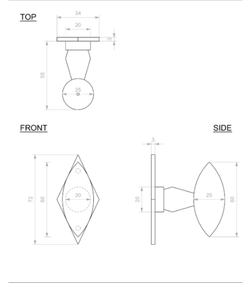 Manija de puerta óxido en hierro 254 - manija de diseño