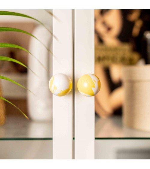 Tirador de mueble en madera de haya amarilla - tirador de diseño
