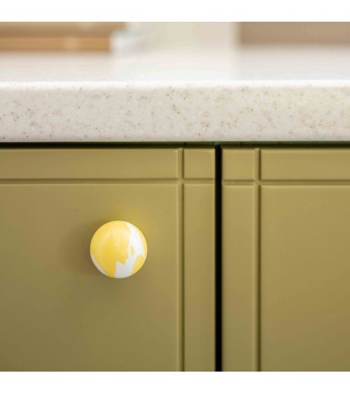 Tirador de mueble en madera de haya amarilla - tirador de diseño