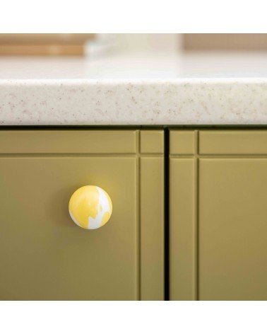 Tirador de mueble en madera de haya amarilla - tirador de diseño
