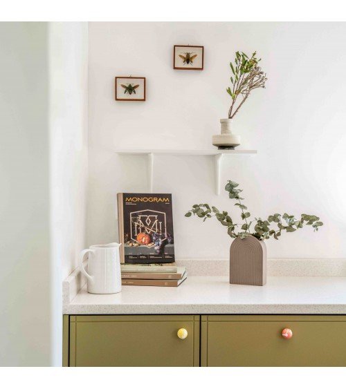 Tirador de mueble en madera de haya amarilla - tirador de diseño