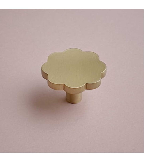 Botón de mueble en latón Fleur 08 tirador de diseño
