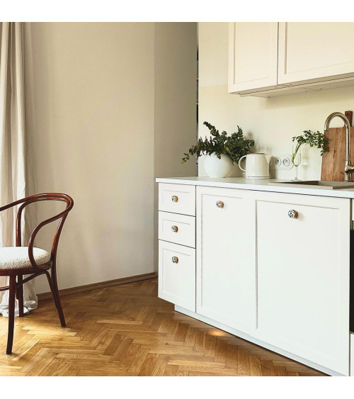 Botón de mueble en latón y Terrazzo tirador de diseño