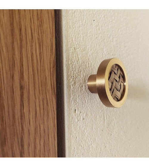 Botón de mueble en latón y herbarios marinos tirador de diseño