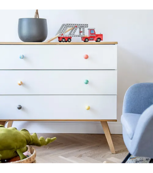 Botón de mueble en madera de haya Octopus tirador de diseño