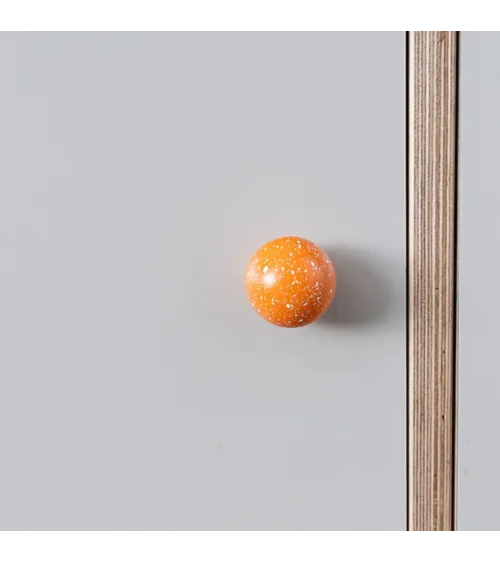 Botón de mueble de madera de haya naranja/blanco Mezcla tirador de diseño
