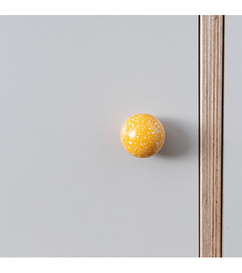 Botón de mueble de madera de haya amarillo/blanco Mezcla tirador de diseño