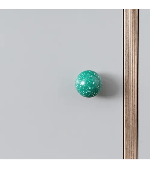 Botón de mueble de madera de haya verde/blanco Mezcla tirador de diseño
