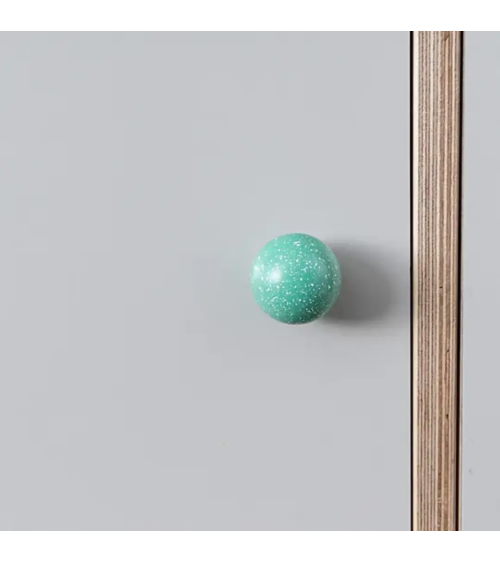 Botón de mueble de madera de haya Verde claro/blanco Mezcla tirador de diseño