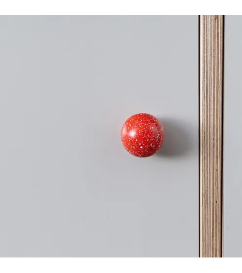 Botón de mueble de madera de haya rojo/blanco Mezcla tirador de diseño