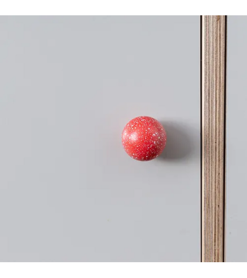 Botón de mueble de madera de haya rosa oscuro/blanco Mezcla tirador de diseño