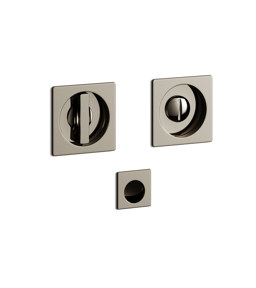 Tirador de puerta níquel lacado empotrado con la cerradura, para puerta corredera, MANDELLI 1108TN/S - tirador de diseño