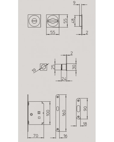 Tirador para puerta corredera MANDELLI 1108TN/S con dimensiones