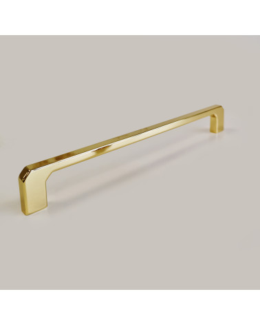 Tirador de mueble dorado pulido CAMPANA diseño decorativo ligeramente en diagonal