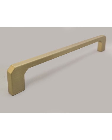 Tirador de mueble dorado mate CAMPANA diseño decorativo ligeramente en diagonal