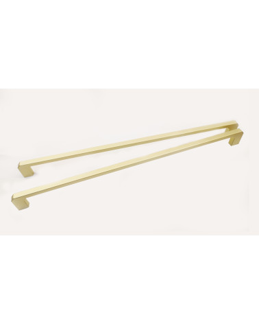 Tirador de mueble dorado mate CAMPANA diseño decorativo vista desde arriba inclinada
