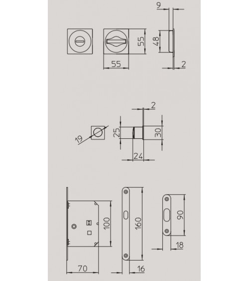 Tirador para puerta corredera cromo pulido MANDELLI 1108TN/S tirador design