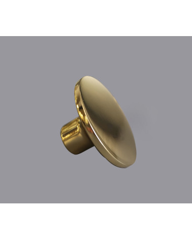 Botón de mueble dorado pulido ASTRO tirador de diseño sobre fondo gris