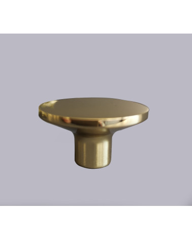 Botón de mueble dorado pulido ASTRO tirador de diseño vista de frente