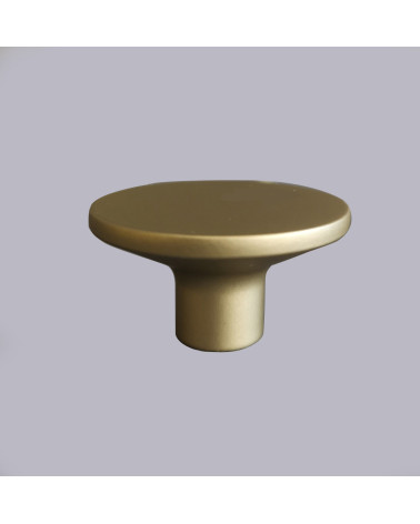 Botón de mueble dorado mate ASTRO tirador de diseño visto de frente