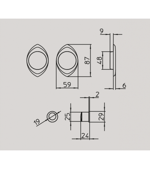 Tirador para puerta corredera bronce MANDELLI 368T tirador de diseño