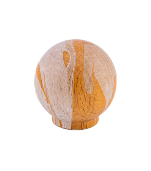 Botón de mueble de madera de haya naranja Ebru