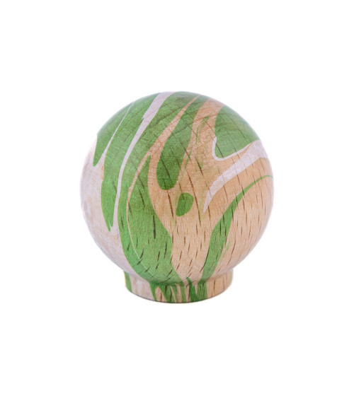 Botón de mueble en madera de haya Verde Ebru