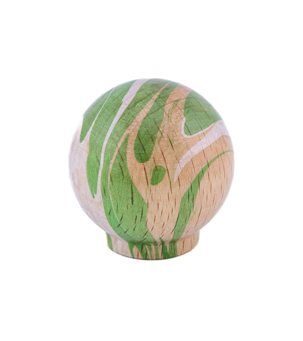 Botón de mueble en madera de haya Verde Ebru