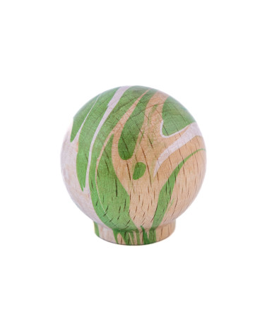 Botón de mueble en madera de haya Verde Ebru