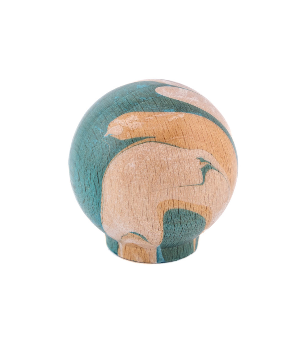 Botón de mueble en madera de haya Turquesa Ebru