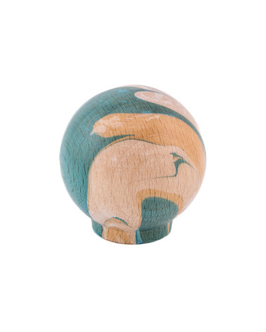 Botón de mueble en madera de haya Turquesa Ebru