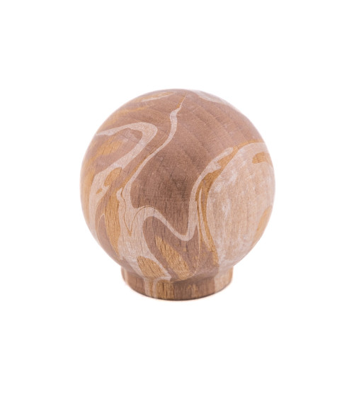 Botón de mueble en madera de haya marrón Ebru