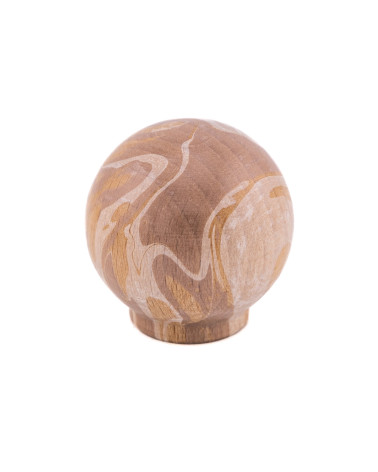 Botón de mueble en madera de haya marrón Ebru