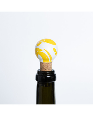 Botón de mueble en madera de haya amarillo Ebru
