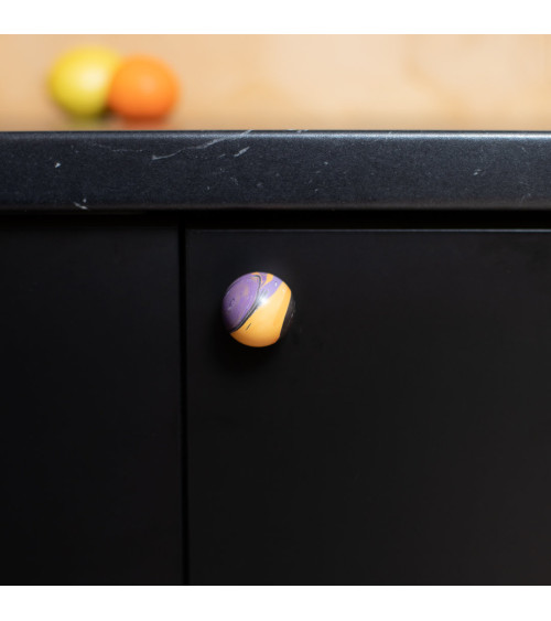 Botón de mueble de madera de haya Violet Lune Ebru