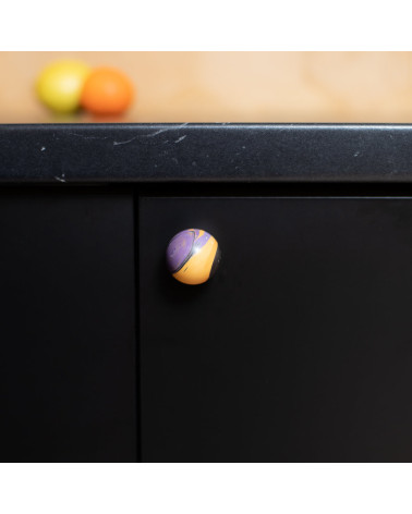 Botón de mueble de madera de haya Violet Lune Ebru