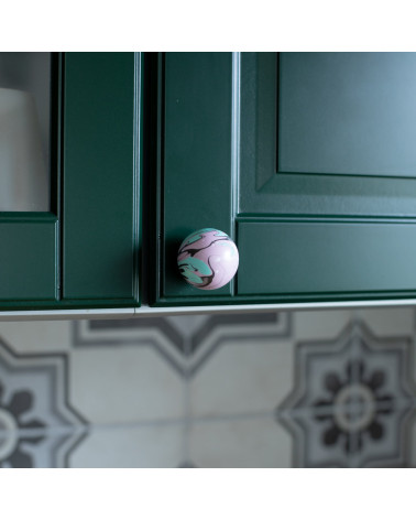 Botón de mueble de madera de haya Funky Negro Ebru