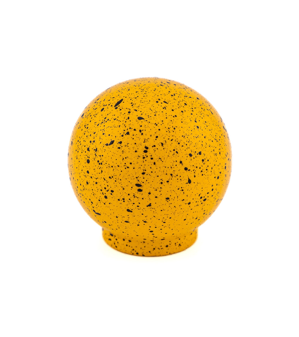 Pomo de mueble en madera de haya amarillo y negro Mezcla
