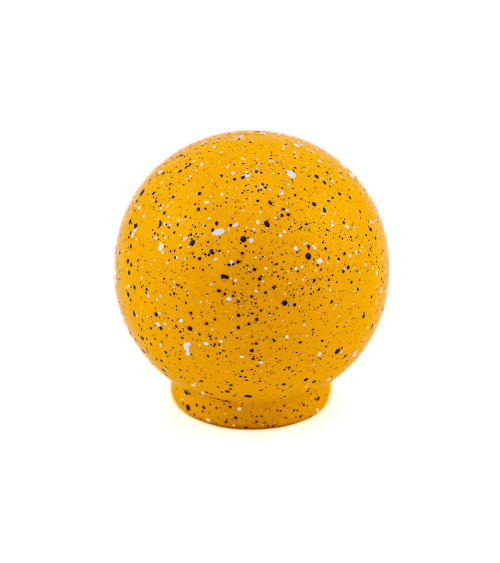Pomo de mueble en madera de haya amarillo negro y blanco Mezcla