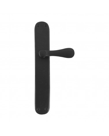 Tirador de puerta sobre placa longitudinal retro - industrial en hierro 289 Oval - tirador de diseño